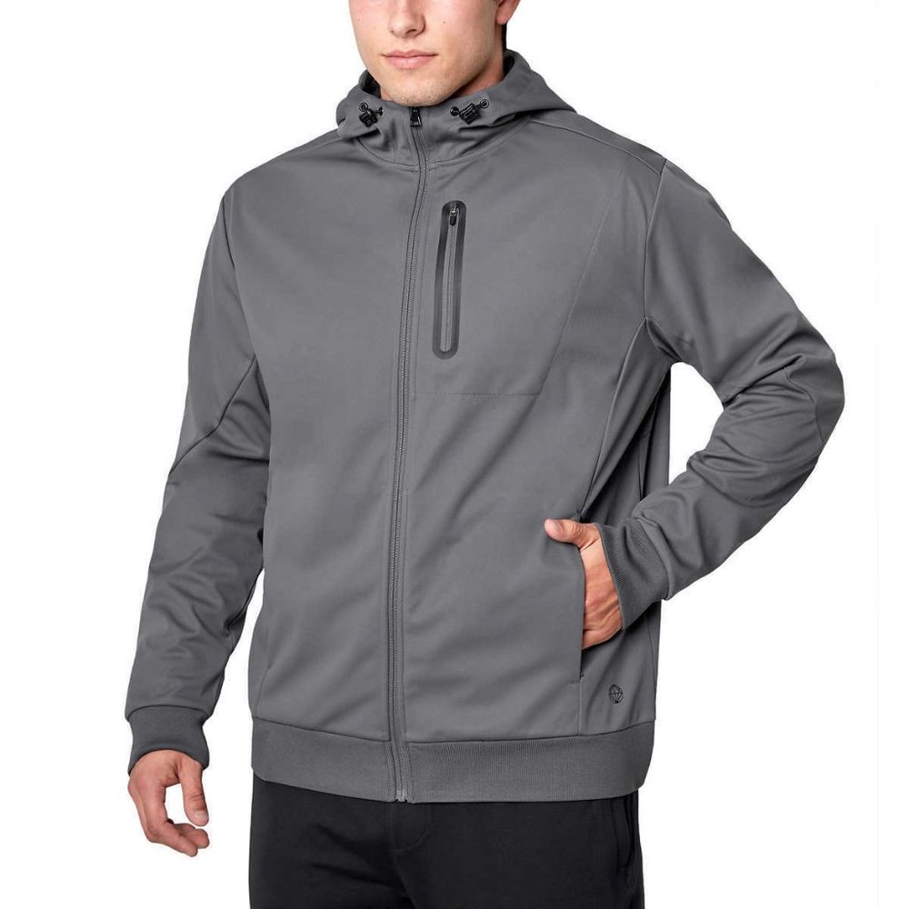 Mondetta Men's Hoodie Jacket, Wind / Water Resistant, Cinchable Hood